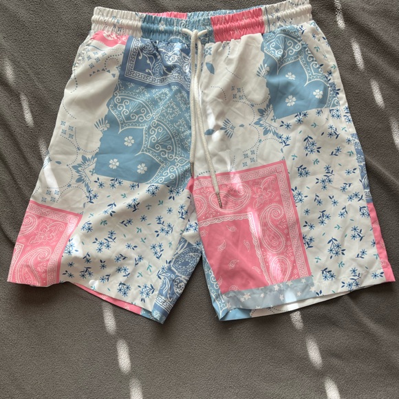 Pink and Blue Bandana Print Shorts - Picture 1 of 1